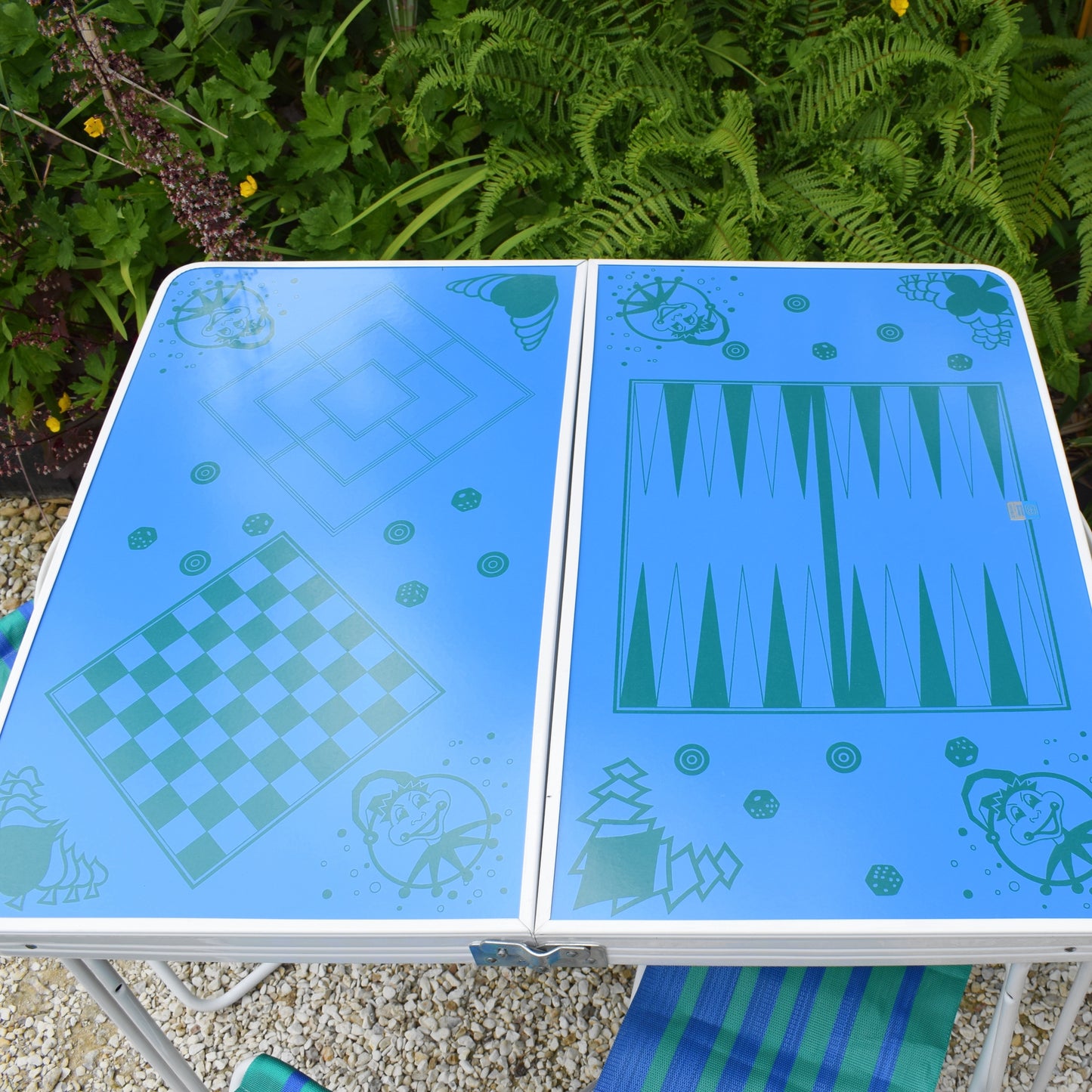 Vintage 1970s Folding Picnic / Games Table & Stools - Boxed