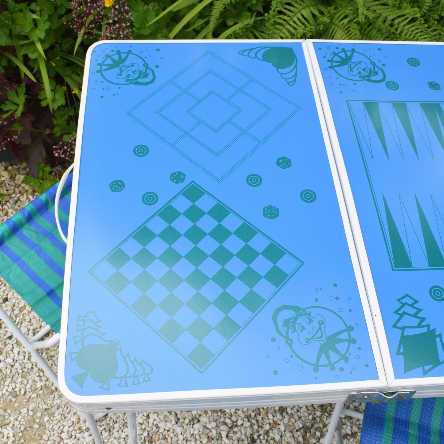 Vintage 1970s Folding Picnic / Games Table & Stools - Boxed