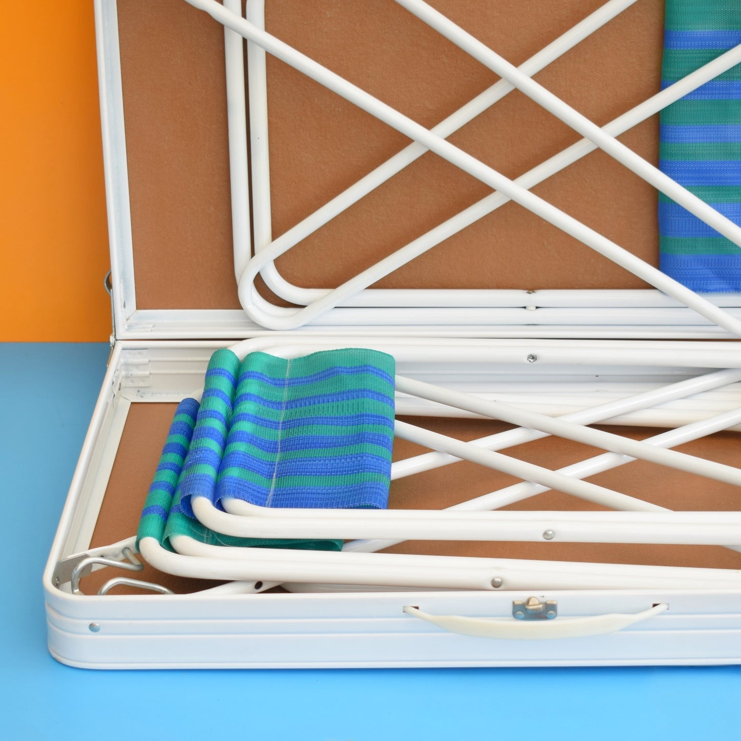 Vintage 1970s Folding Picnic / Games Table & Stools - Boxed