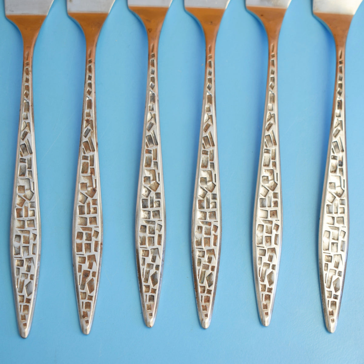 Vintage 1960s Viners Mosaic Cutlery - Fish Knives x6 by Vintage