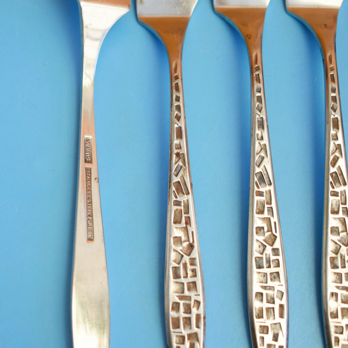 Vintage 1960s Viners Mosaic Cutlery - Fish Knives x6 by Vintage