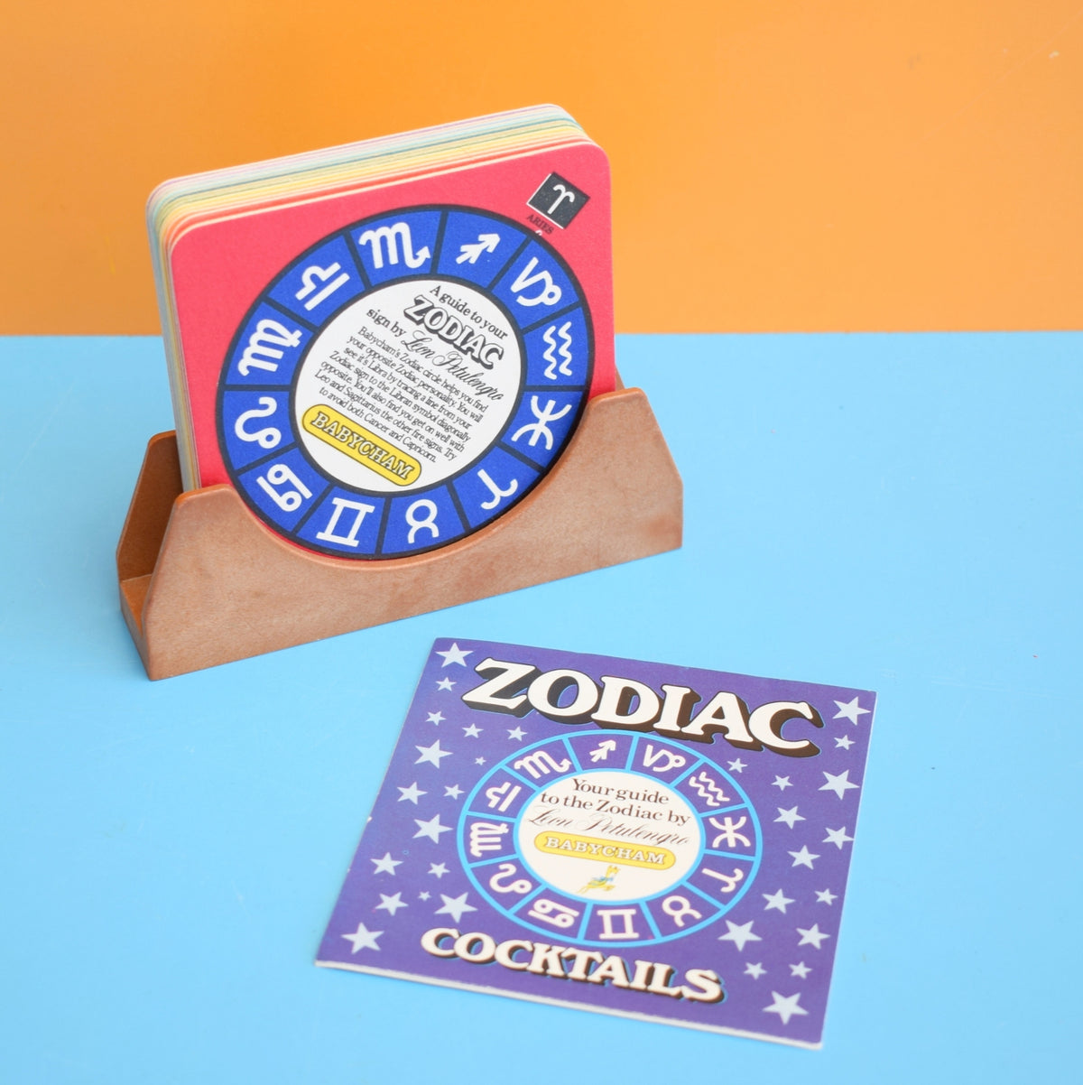 Vintage 1960s Babycham Beer Mats / Drinks Mats / Coasters - Zodiac Set by Pineapple Retro
