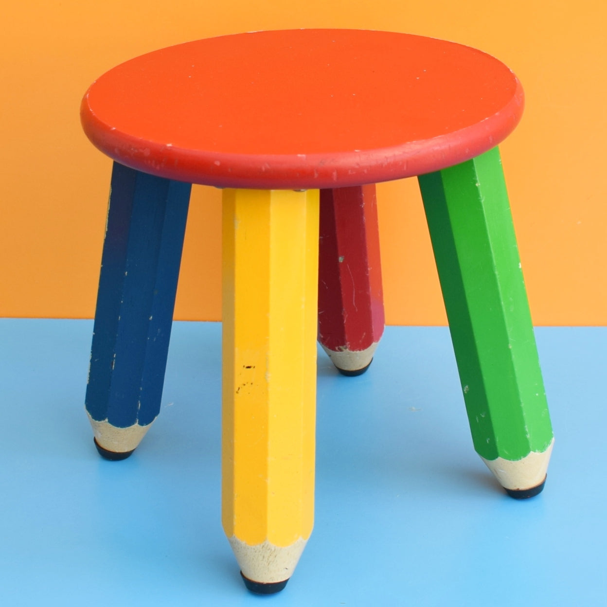 Vintage 1980s Pencil / Crayon Stool / Plant Stand - Pierre Sala Style