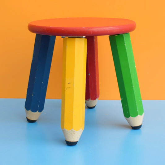 Vintage 1980s Pencil / Crayon Stool / Plant Stand - Pierre Sala Style