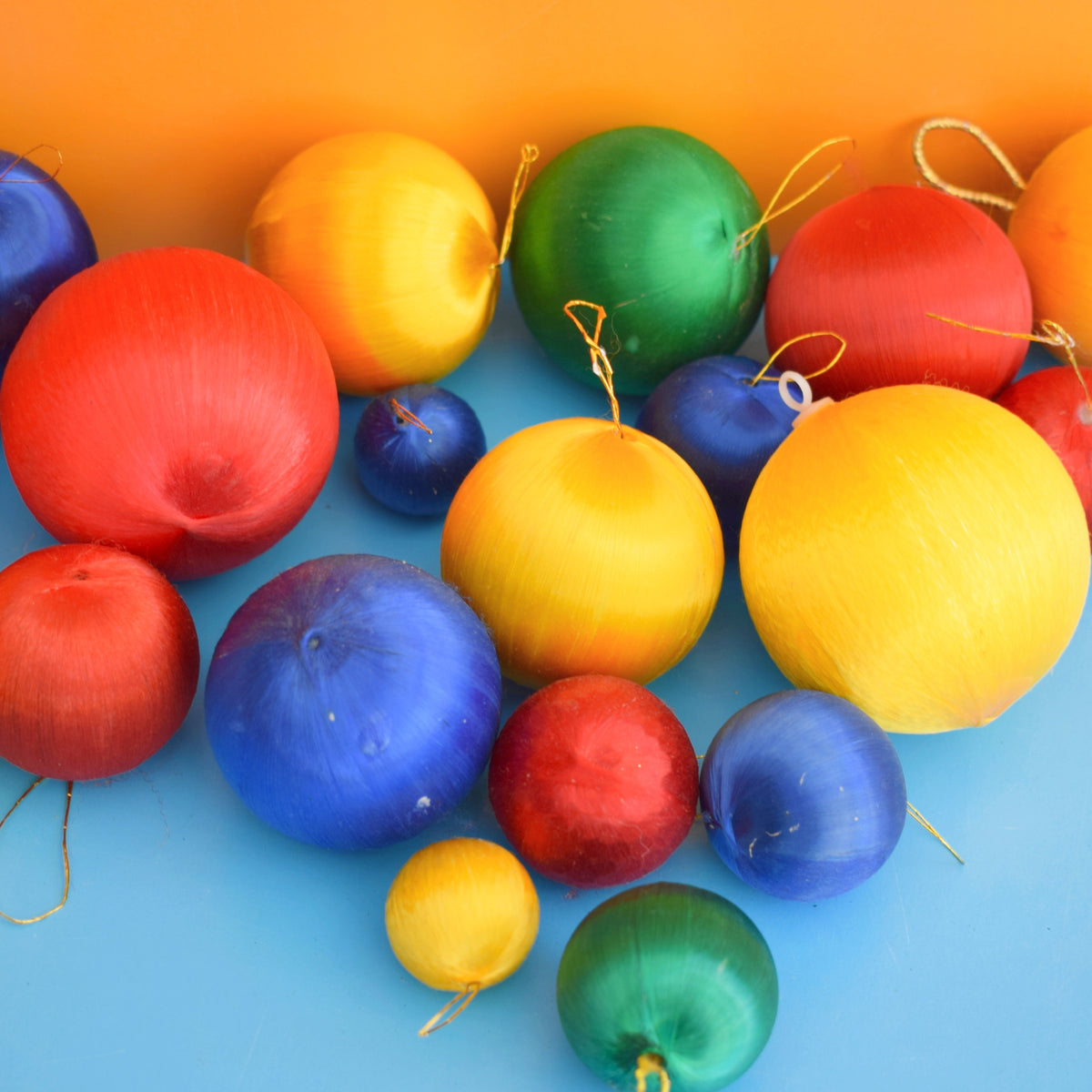 Vintage 1970s Satin Christmas Baubles x23 by Pineapple Retro