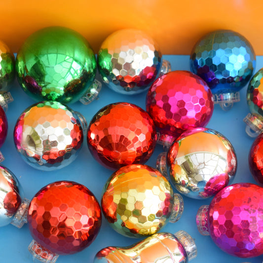 Vintage 1970s Plastic Christmas Disco Ball / Bell Decorations - Mixed x21 by Pineapple Retro