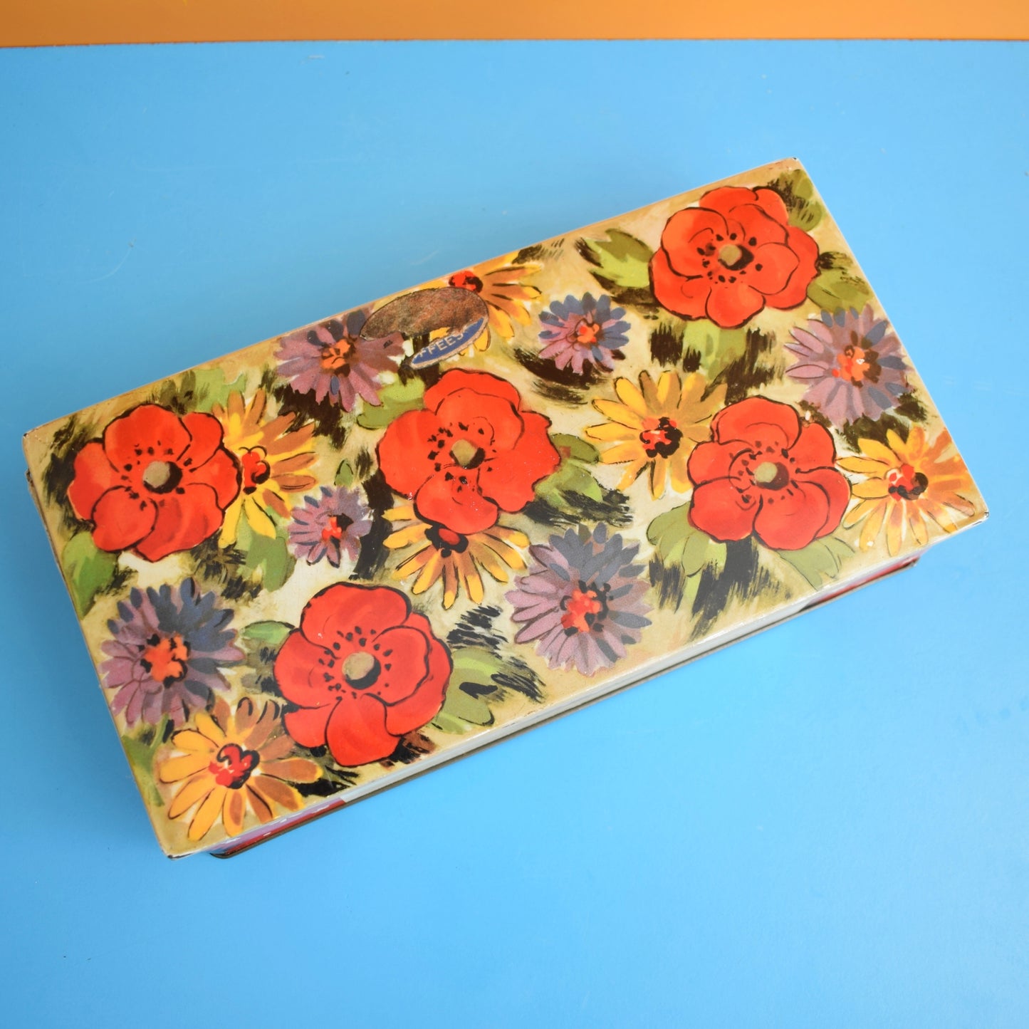 Vintage 1960s Metal Flower Tins - Flower Power