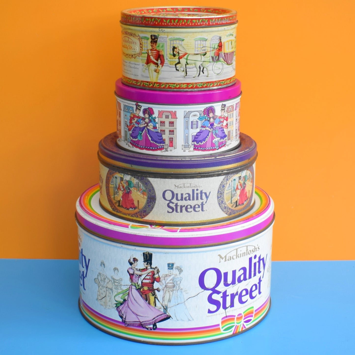 Vintage 1950s 60s 70s/ 90s Quality Street Chocolate Sweet Tins