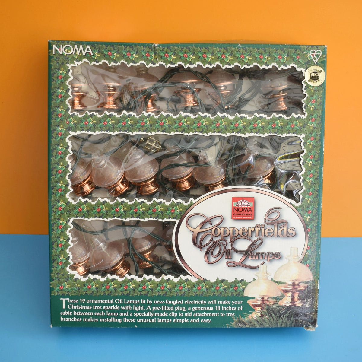 Vintage 1990s Indoor Copperfields Oil Lamp Style String Lights - Noma by Pineapple Retro