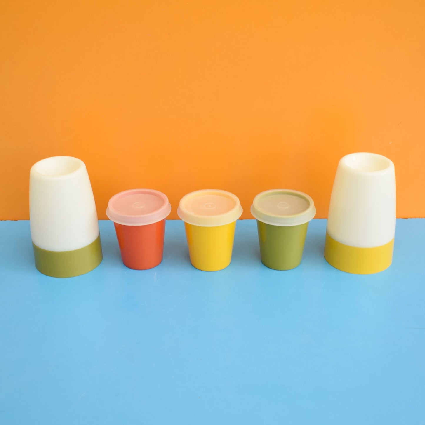 Vintage 1970s Tupperware Pots x4 / Egg Cups