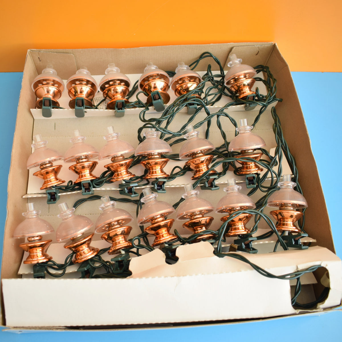 Vintage 1990s Indoor Copperfields Oil Lamp Style String Lights - Noma by Pineapple Retro