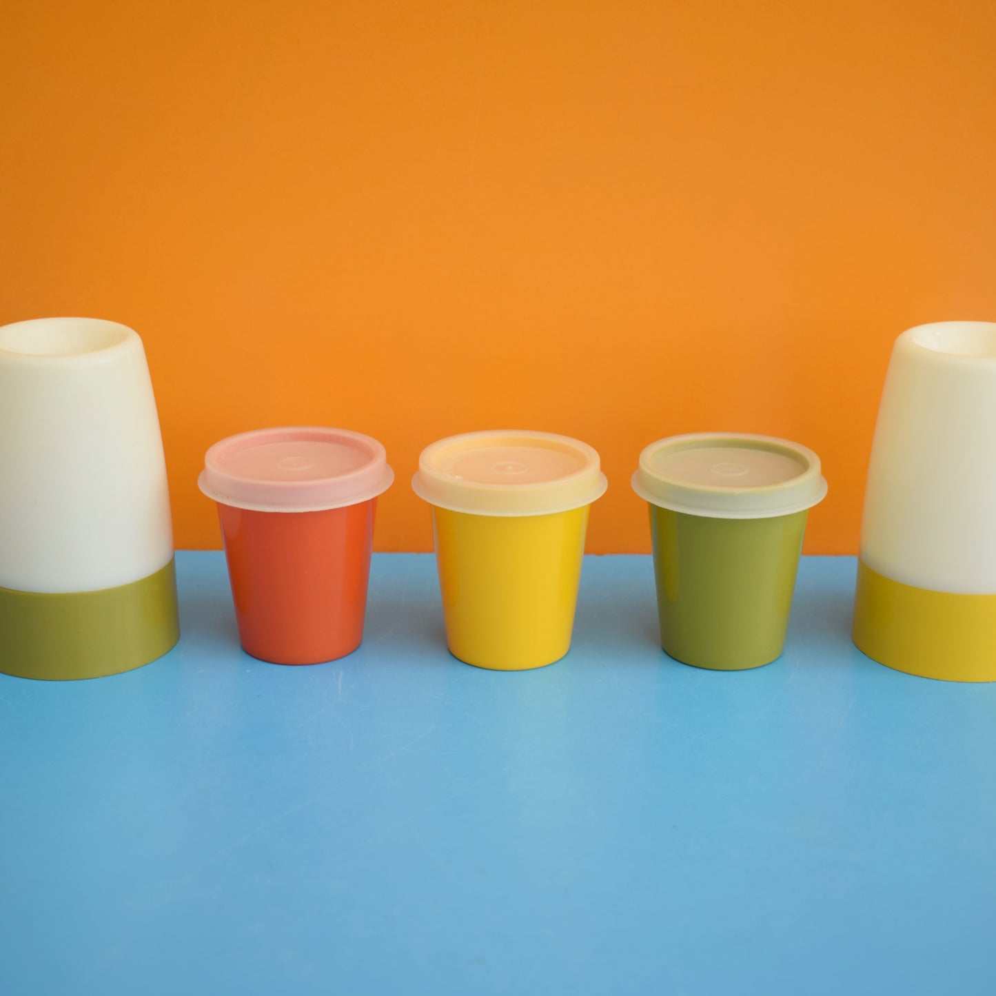 Vintage 1970s Tupperware Pots x4 / Egg Cups