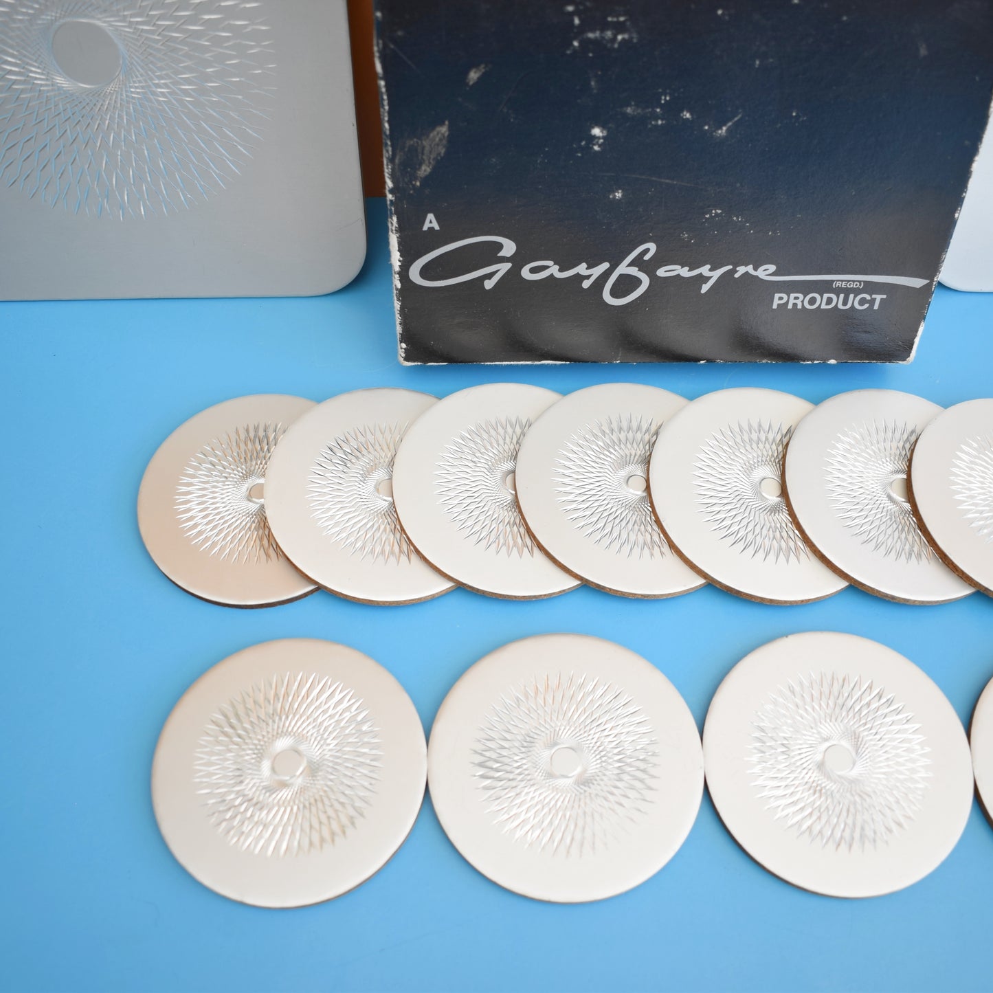 Vintage 1970s Coasters / Mats- Aluminium - Conrah - Silver - Gayfayre