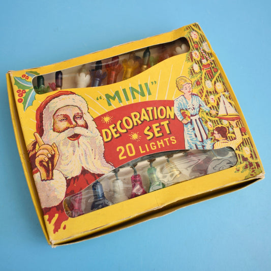 Vintage 1950s Christmas Lights - Mini Decoration Set - Boxed Display by Pineapple Retro
