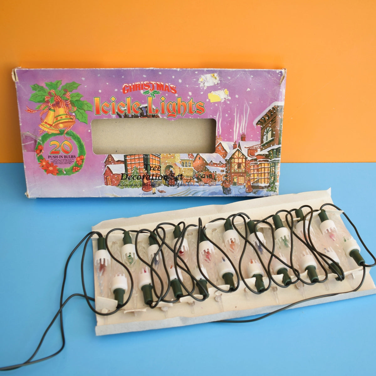 Vintage 1980s Christmas Lights - Icicles - Boxed by Pineapple Retro