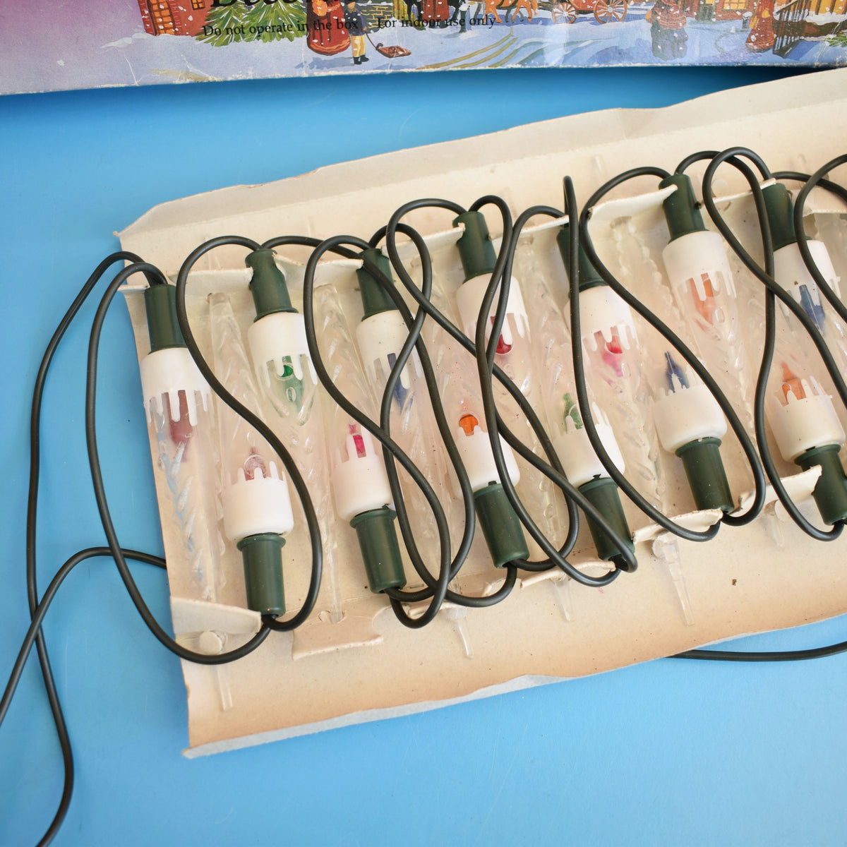 Vintage 1980s Christmas Lights - Icicles - Boxed by Pineapple Retro
