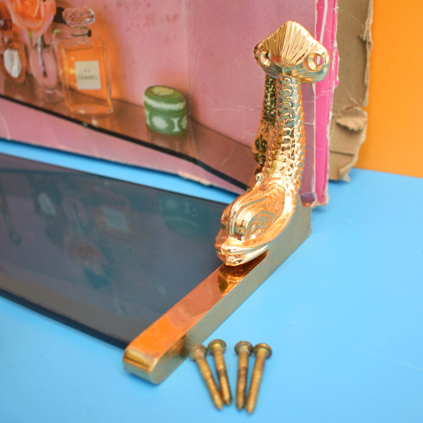 Vintage 1970s Lan Bar Gold Dolphin Bathroom Accessories- Individually Priced