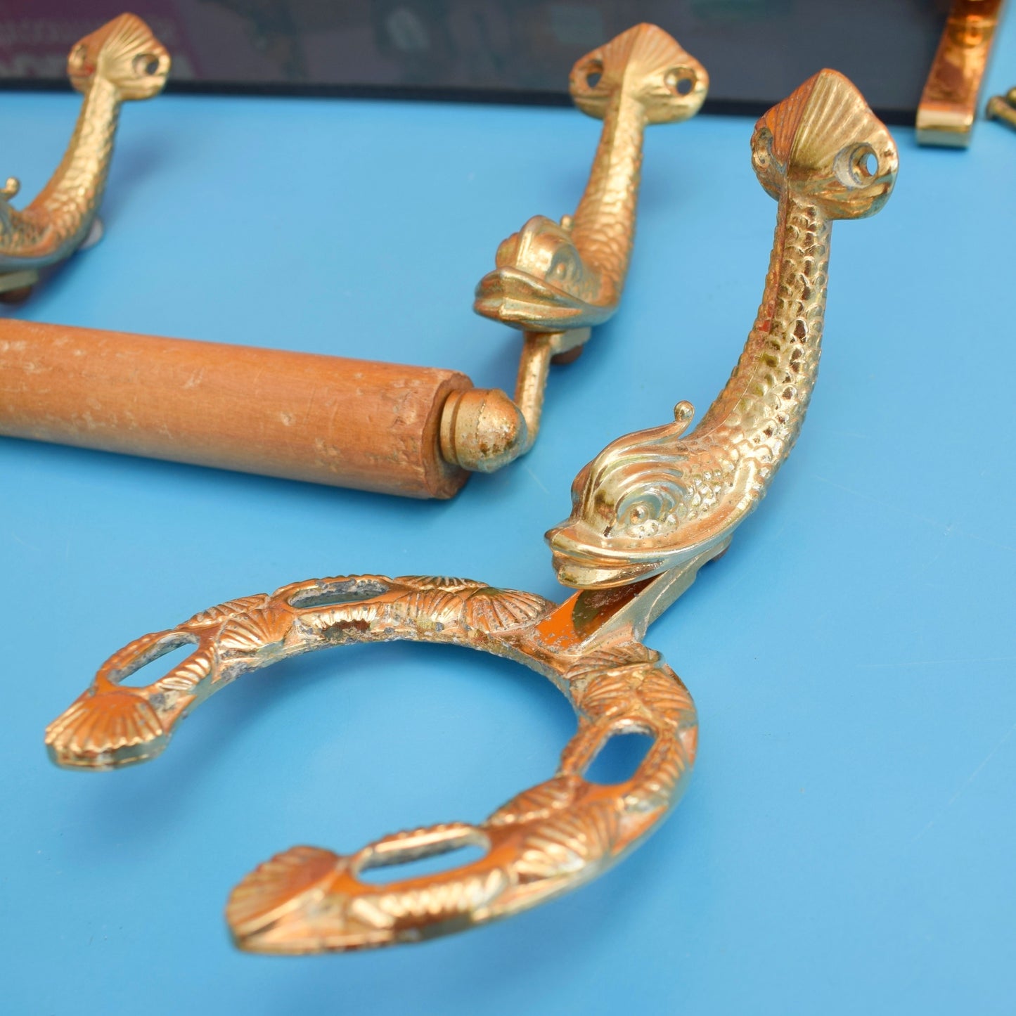 Vintage 1970s Lan Bar Gold Dolphin Bathroom Accessories- Individually Priced