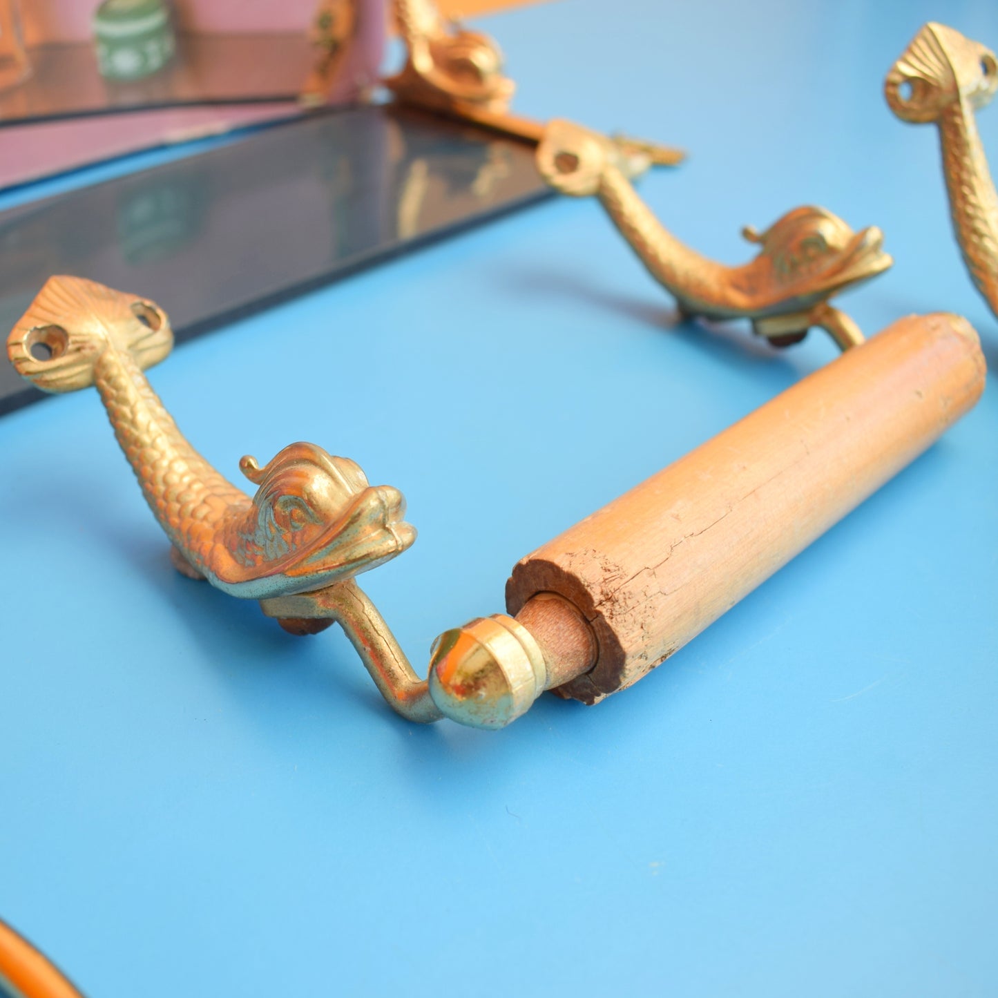 Vintage 1970s Lan Bar Gold Dolphin Bathroom Accessories- Individually Priced
