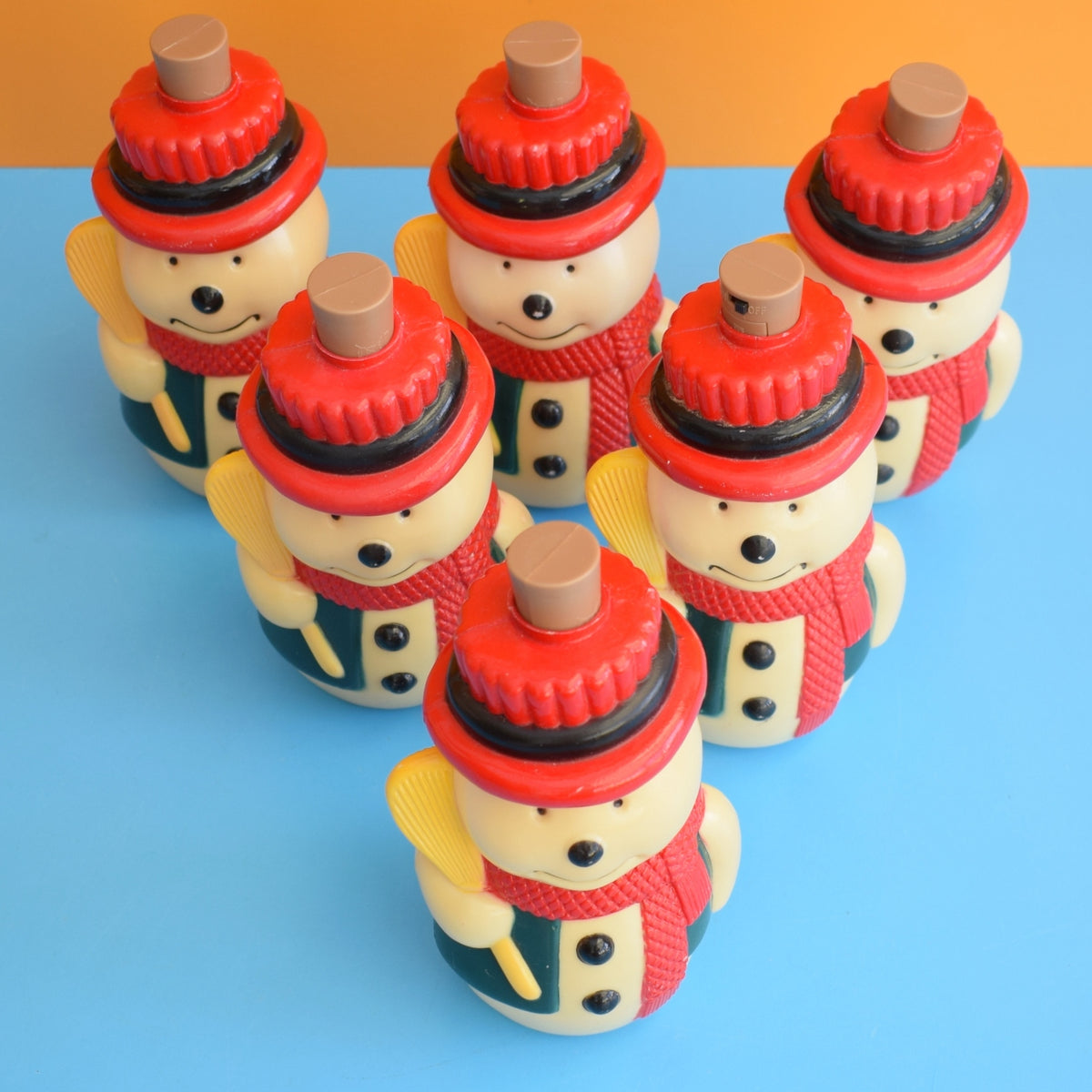 Vintage 1980s Little Christmas Santa & Snowman Lights by Pineapple Retro