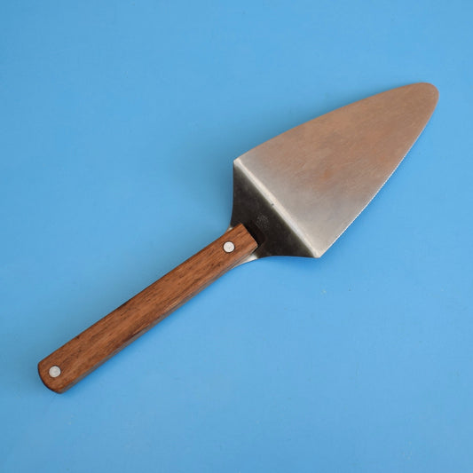 Vintage 1960s Adjustable Cake / Pie Slice - Stainless Steel/ Teak- Japan