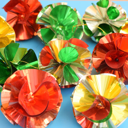 Vintage 1970s Kitsch Ball Decorations - Foil - Mixed x10 by Pineapple Retro