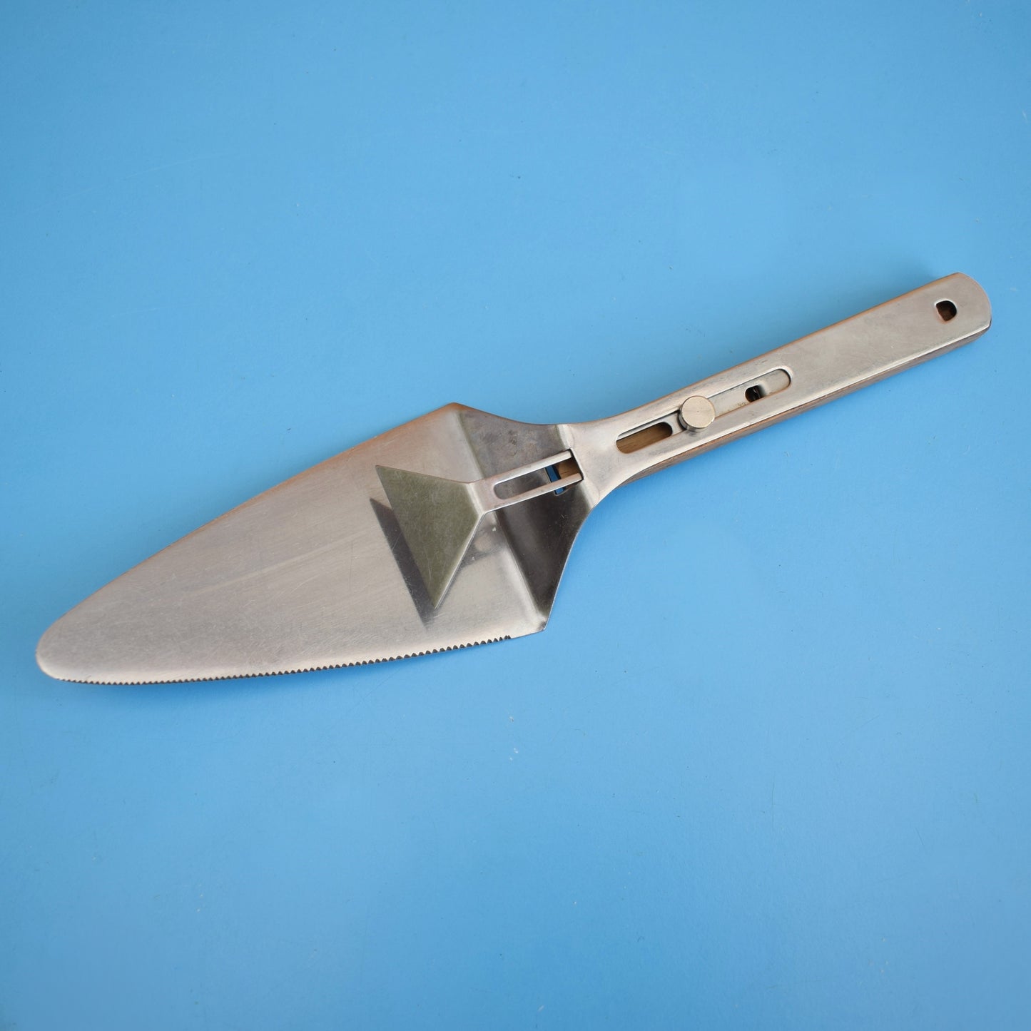 Vintage 1960s Adjustable Cake / Pie Slice - Stainless Steel/ Teak- Japan