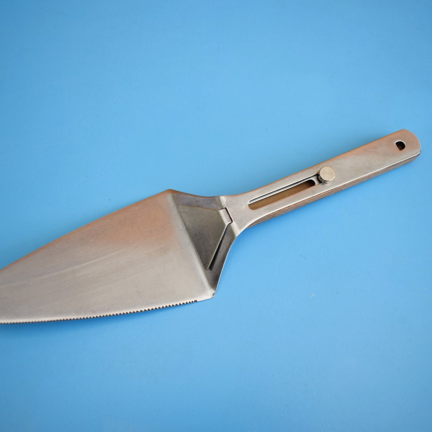 Vintage 1960s Adjustable Cake / Pie Slice - Stainless Steel/ Teak- Japan