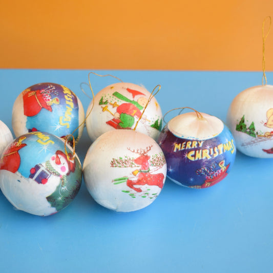 Vintage 1990s Satin Christmas Baubles With Decoration by Pineapple Retro