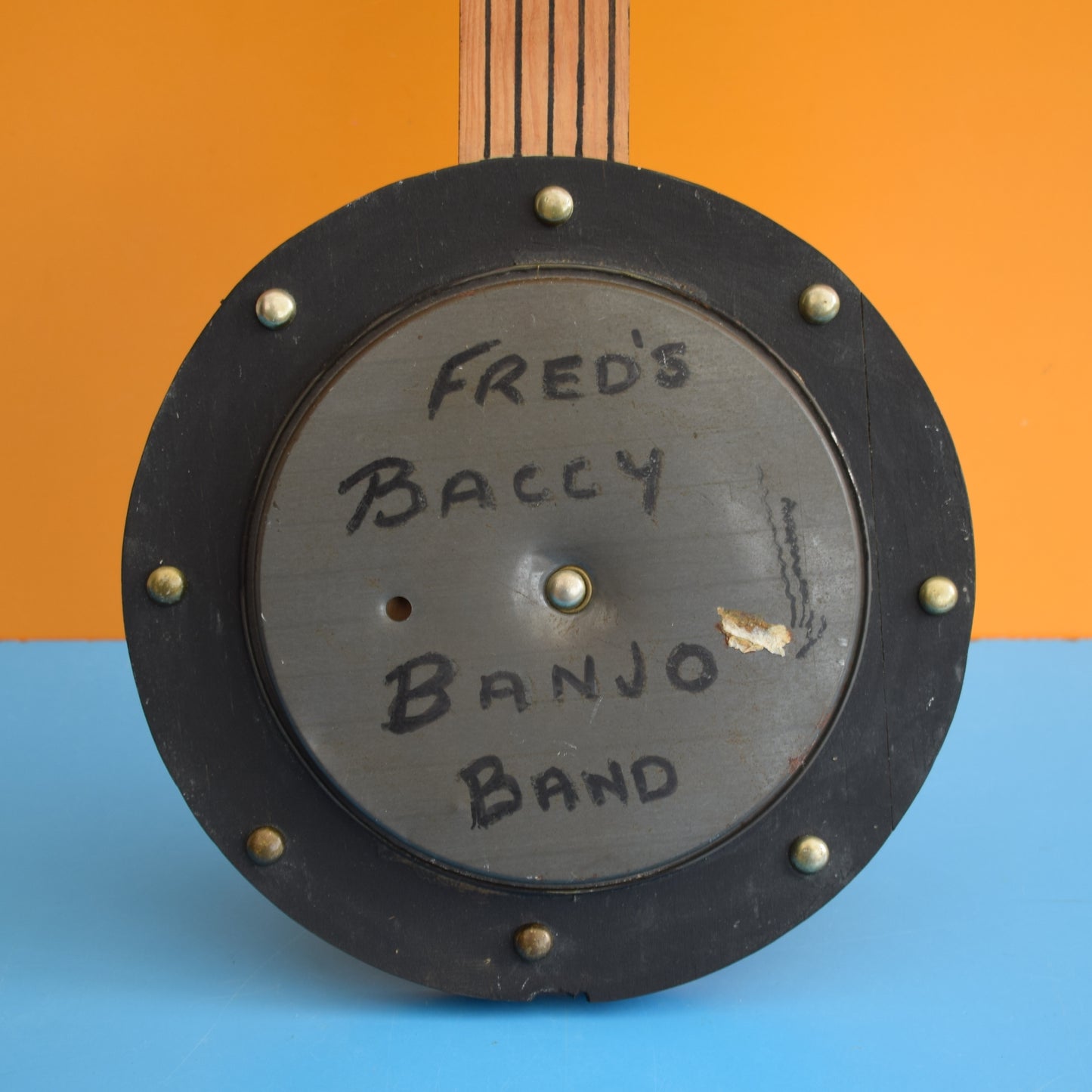 Vintage 1960s Homemade Freds Baccy Banjo Band Sign