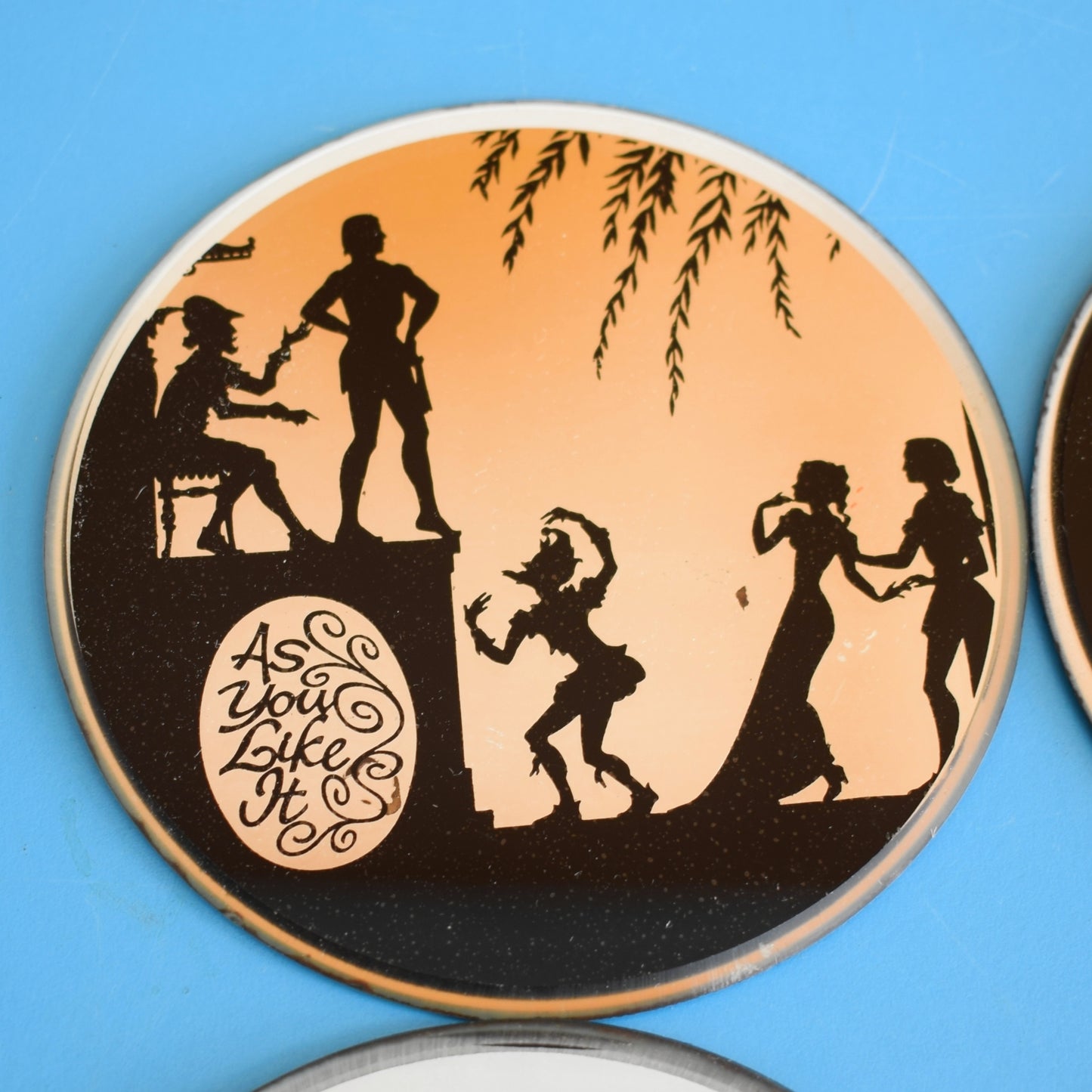 Vintage 1960s Mirrored Coasters - Shakespeare Plays - Romeo & Juliet