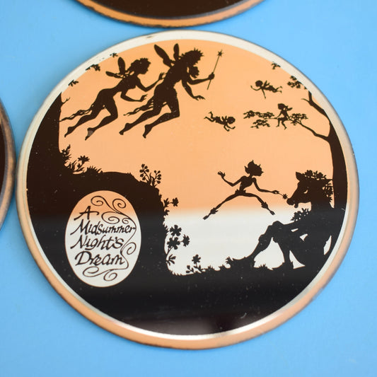 Vintage 1960s Mirrored Coasters - Shakespeare Plays - Romeo & Juliet