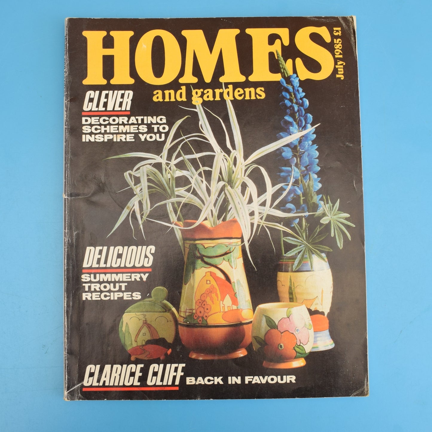 Vintage 1980s Homes & Gardens Magazine -Clarice Cliff