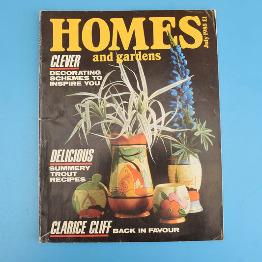 Vintage 1980s Homes & Gardens Magazine -Clarice Cliff by Pineapple Retro