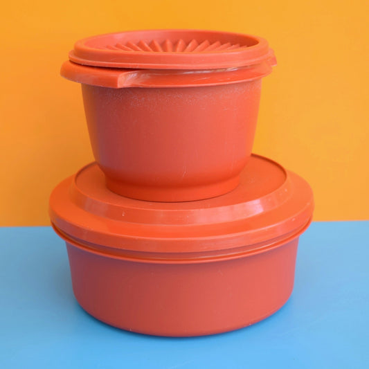 Vintage 1970s Tupperware Selection Of Containers - Rust / Yellow /Cream by Pineapple Retro