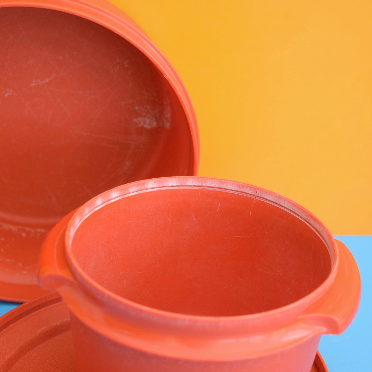 Vintage 1970s Tupperware Selection Of Containers - Rust / Yellow /Cream