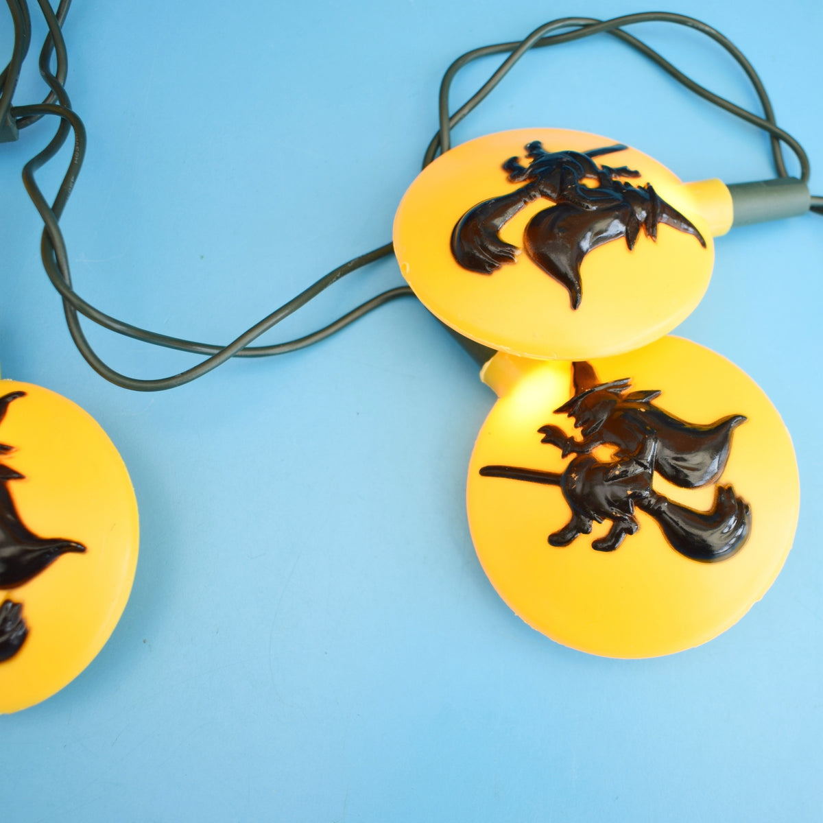 Vintage 1990s Indoor Halloween Moon/ Witch String Lights - Premier by Pineapple Retro