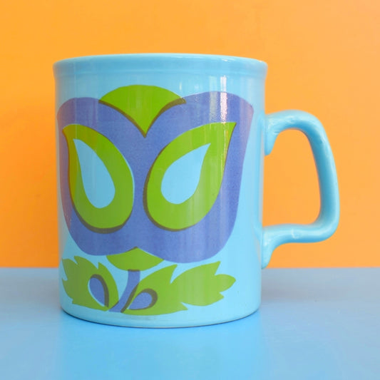 Vintage 1970s Mug - Staffordshire Pottery - Turquoise / Green