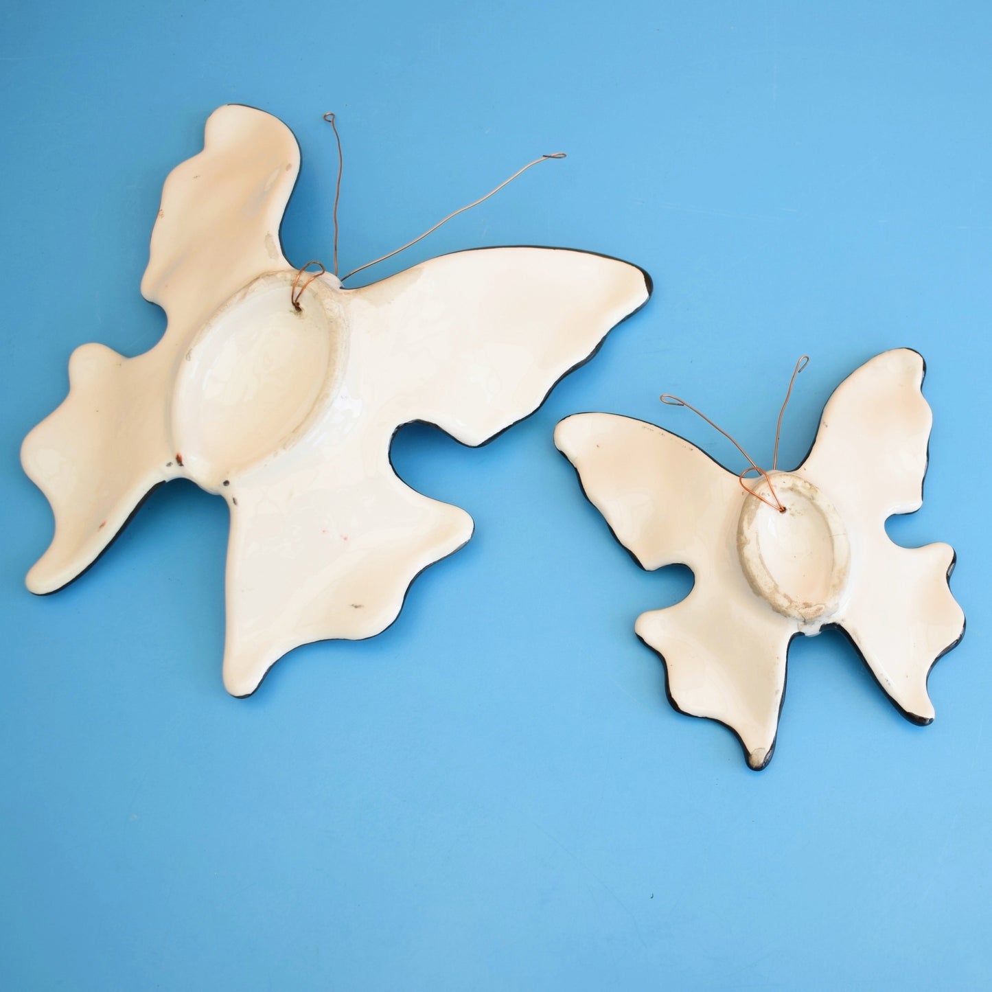 Vintage 1990s Ceramic Wall Butterflies - Portugal x2 by Pineapple Retro
