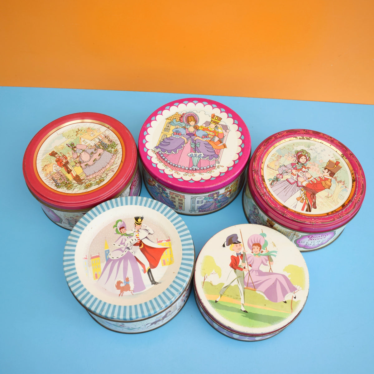 Vintage 1970s Quality Street Chocolate Sweet Tins - Inc New Foil Wrapped Chocolates by Pineapple Retro