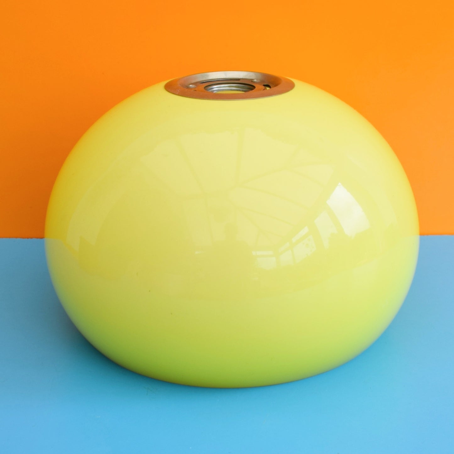 Vintage 1970s Mushroom Light Shade - Guzzini Style - Lime Green