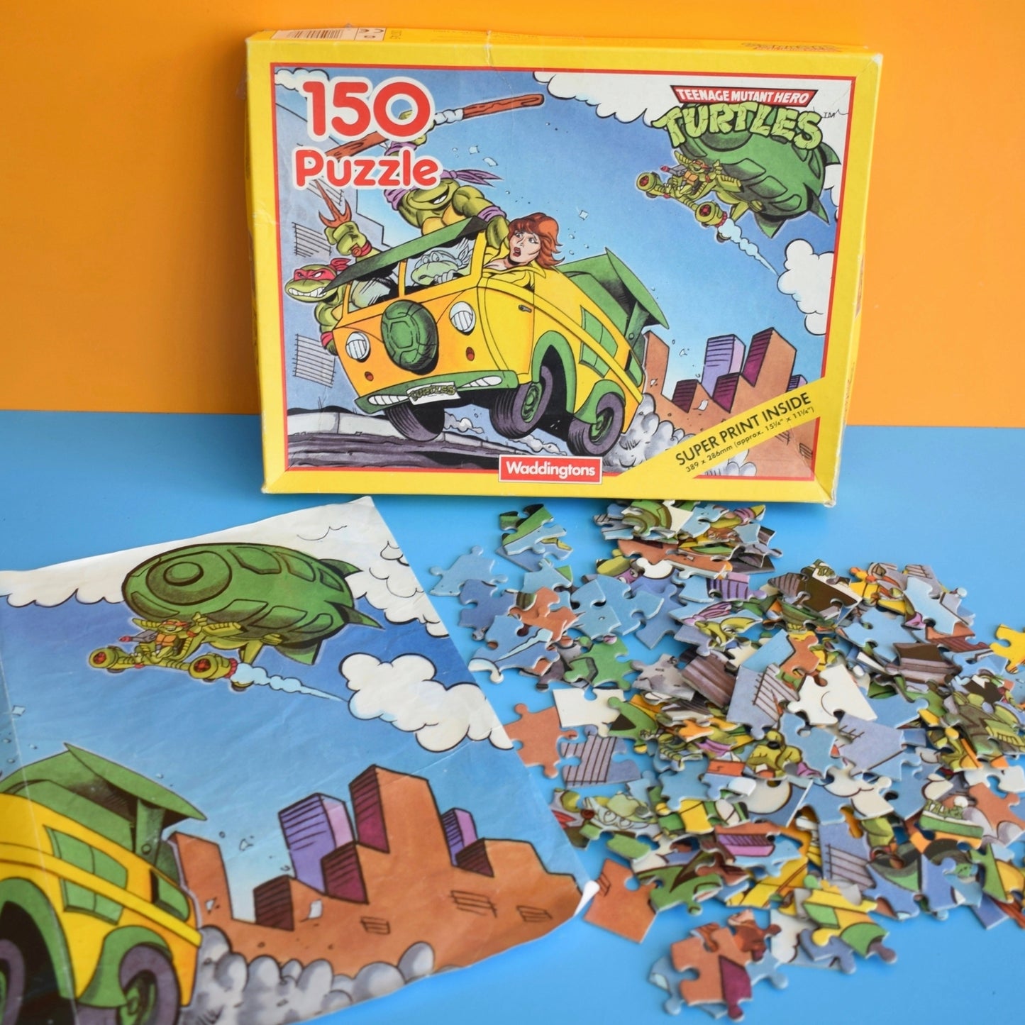 Vintage 1990s Teenage Mutant Turtles Jigsaw Puzzle / Poster