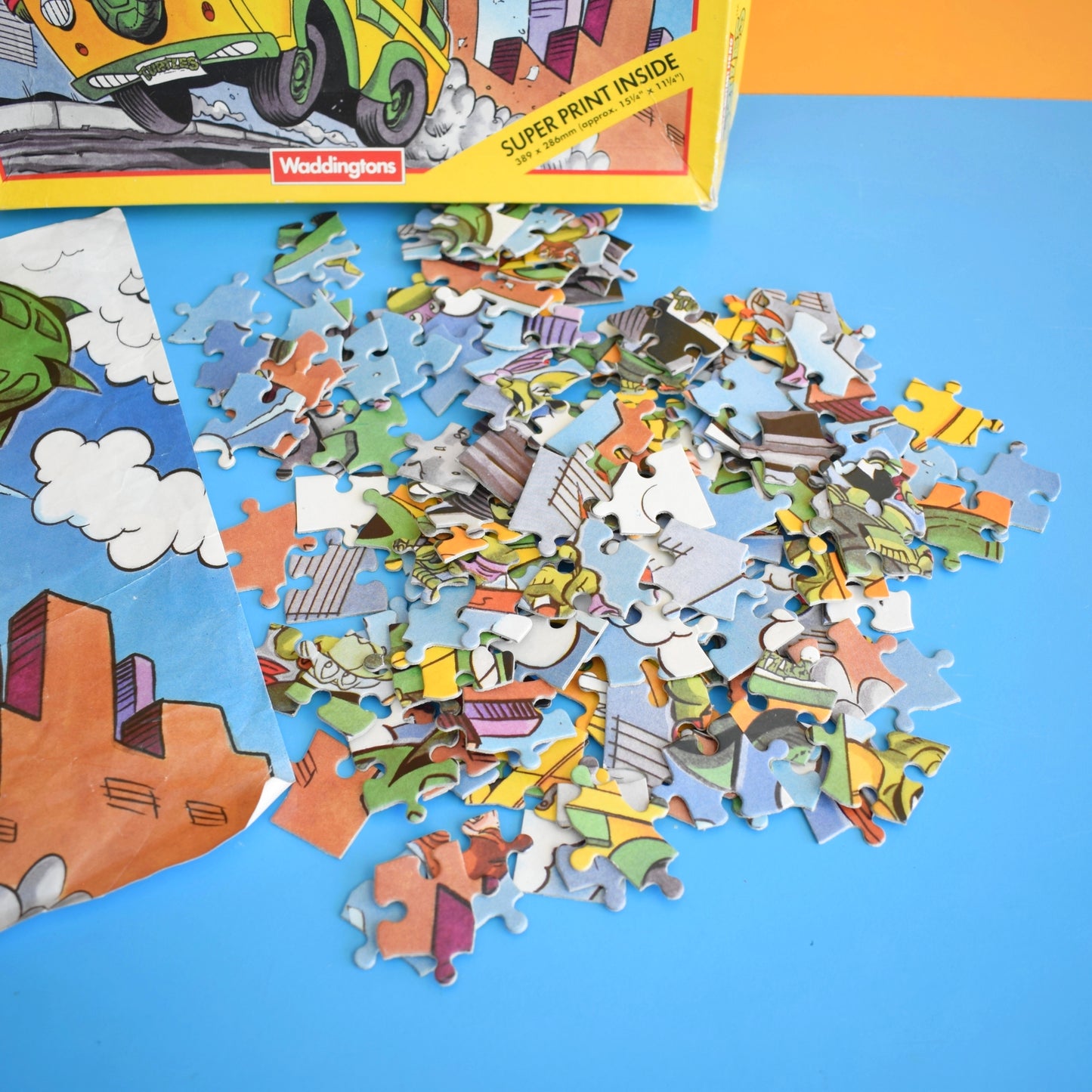Vintage 1990s Teenage Mutant Turtles Jigsaw Puzzle / Poster
