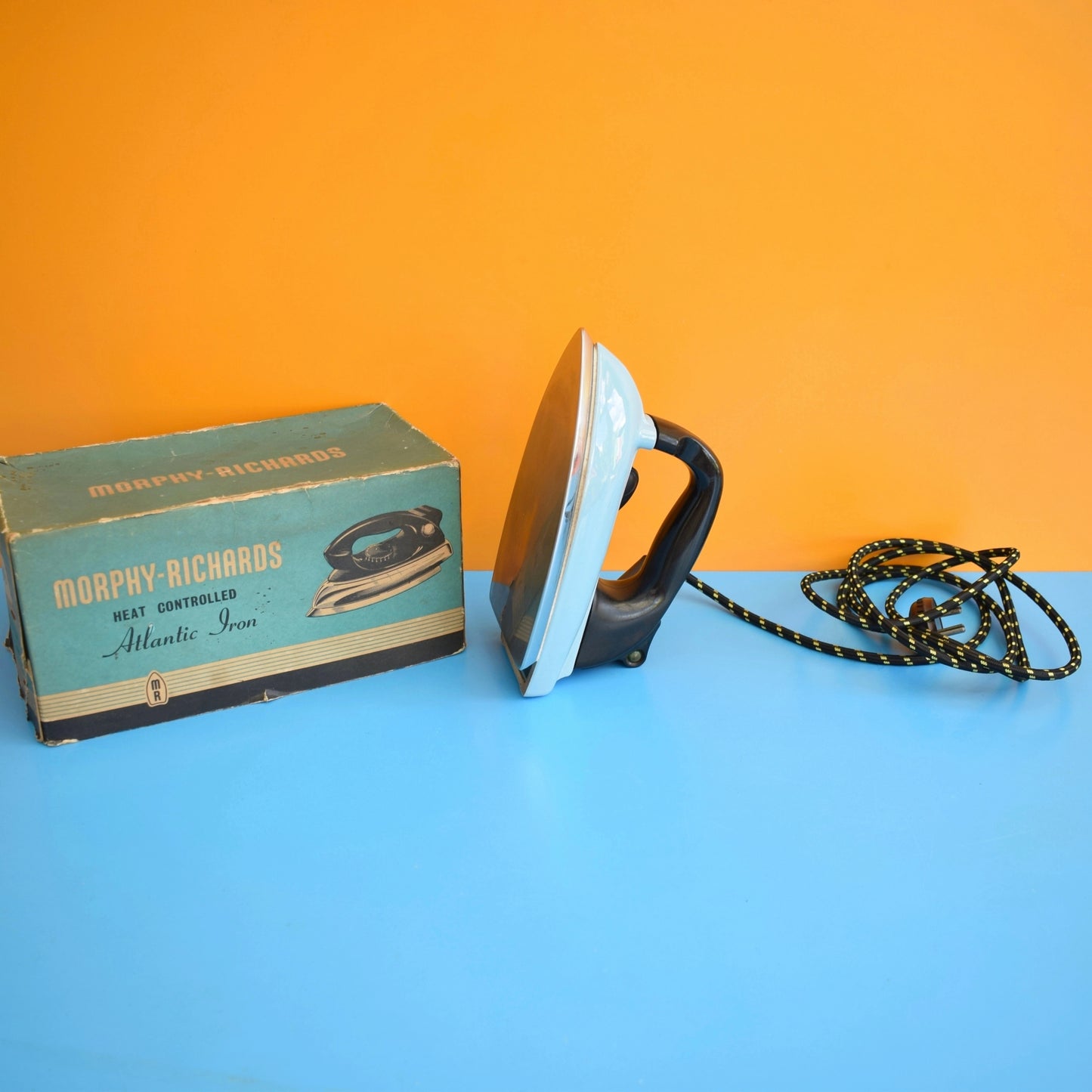 Vintage 1960s Iron - Morphy Richards - Boxed - Pale Blue