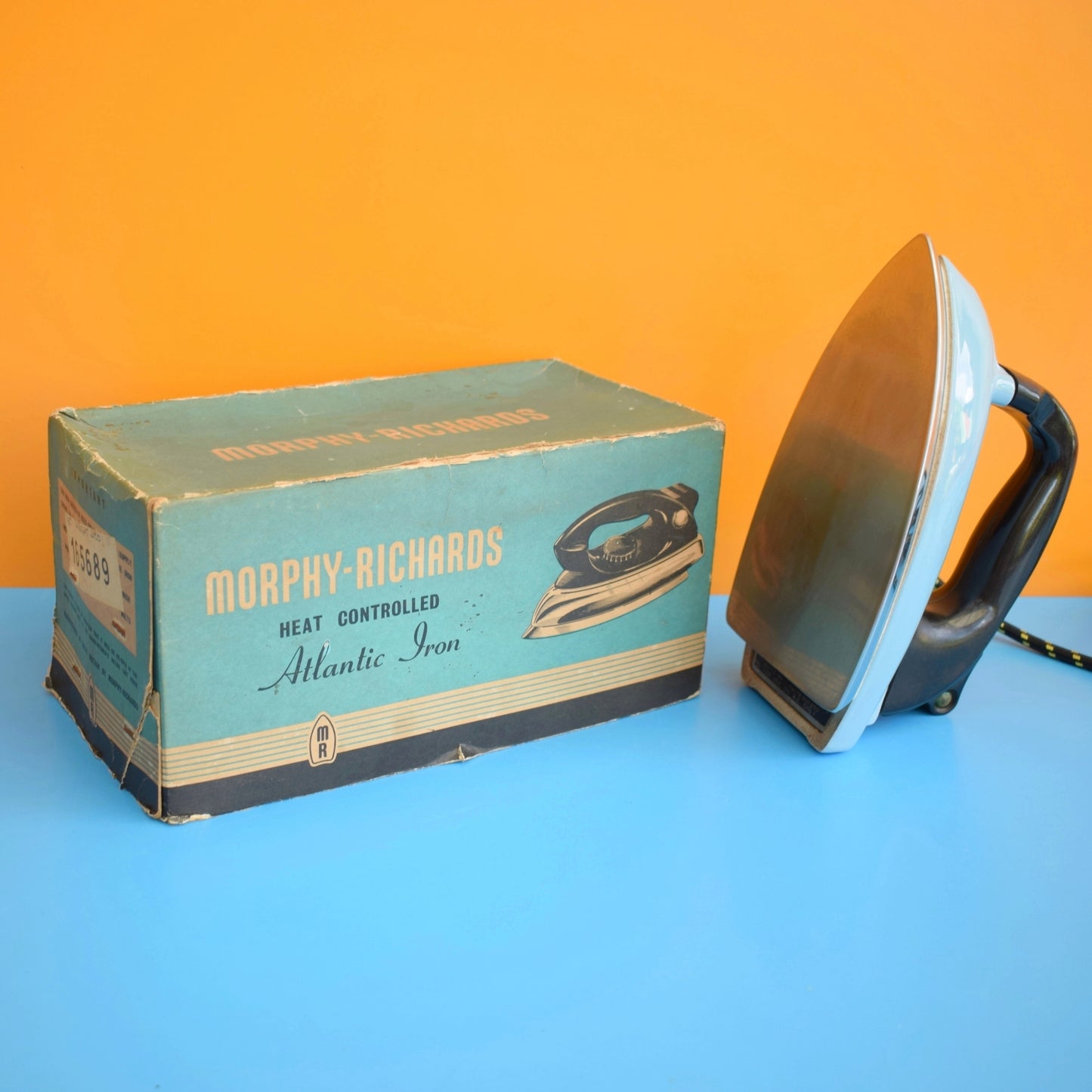 Vintage 1960s Iron - Morphy Richards - Boxed - Pale Blue