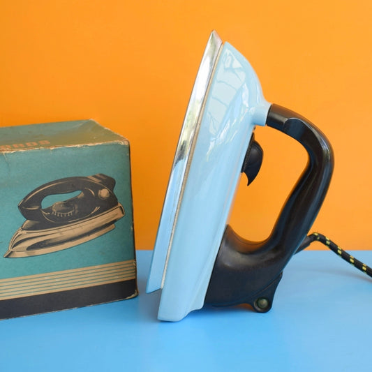 Vintage 1960s Iron - Morphy Richards - Boxed - Pale Blue