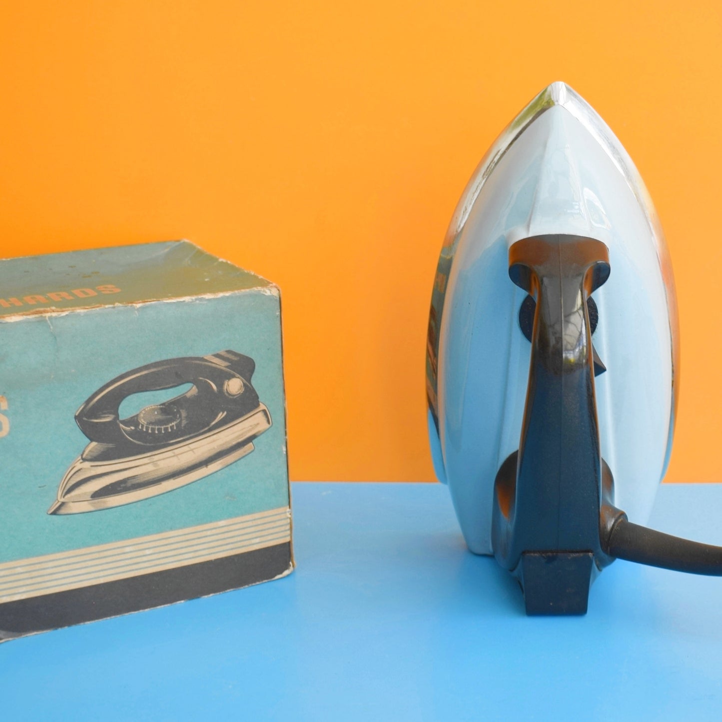 Vintage 1960s Iron - Morphy Richards - Boxed - Pale Blue