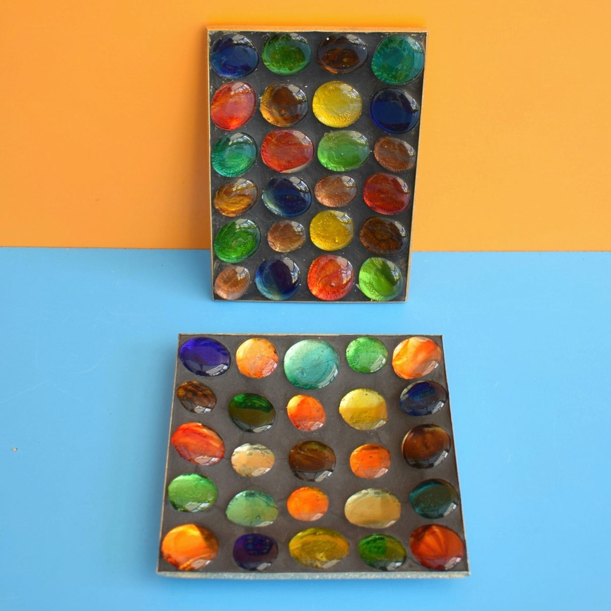 Vintage 1960s Glass / Metal Decorative Dish - Rainbow . by Pineapple Retro