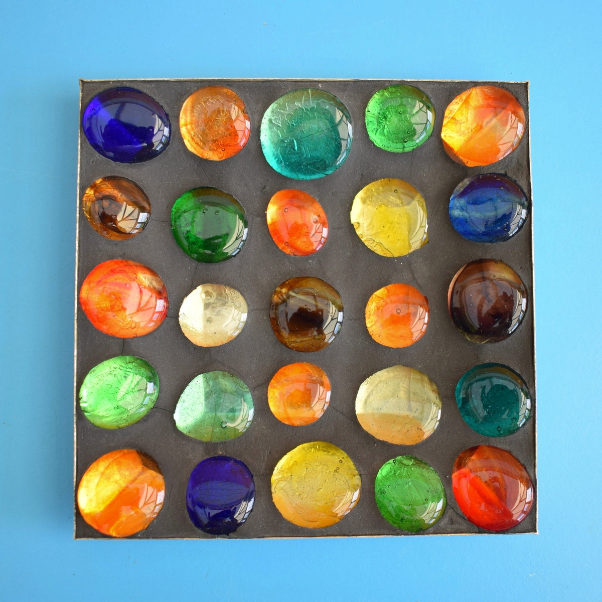 Vintage 1960s Glass / Metal Decorative Dish - Rainbow . by Pineapple Retro