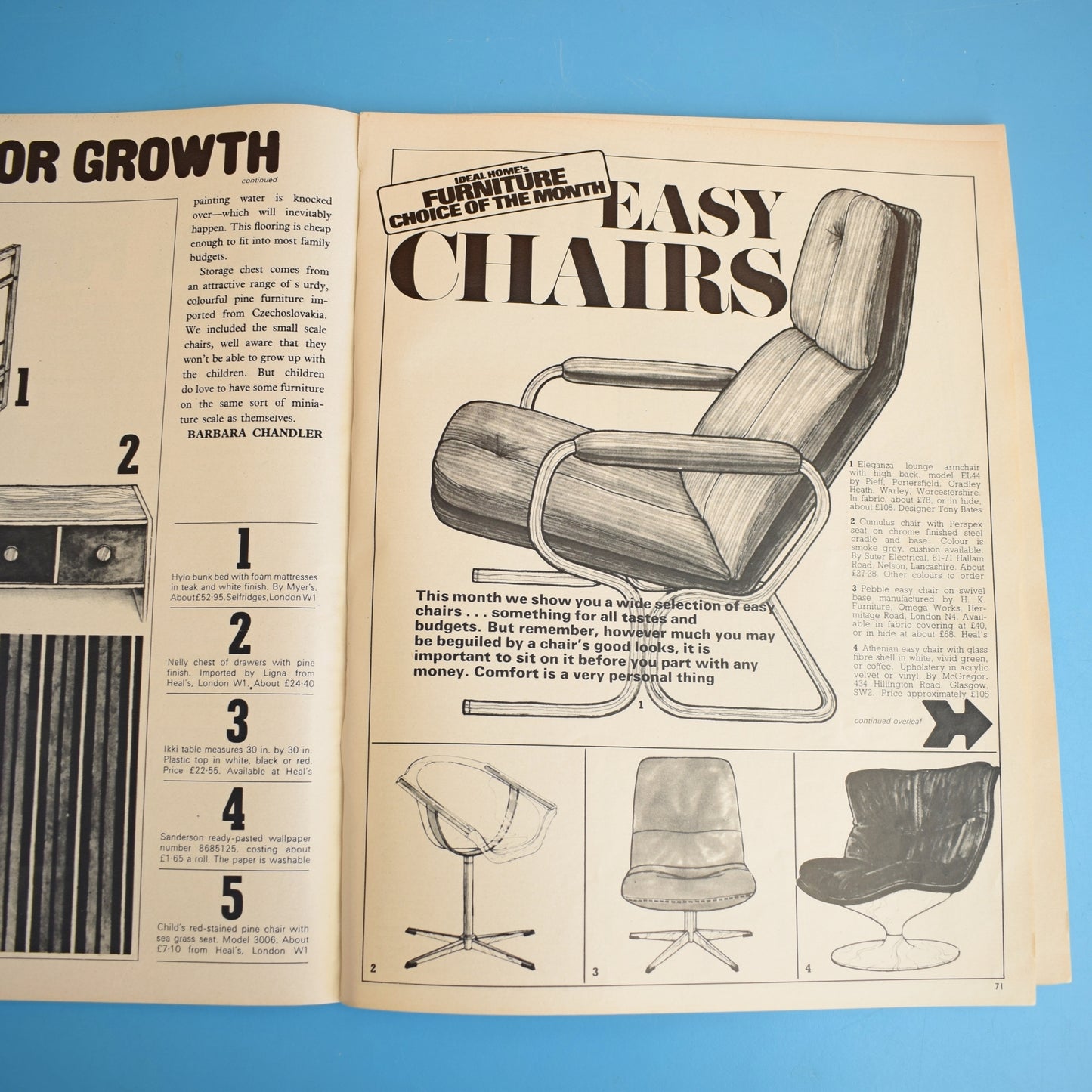 Vintage 1970s Magazine - Ideal Home 1971